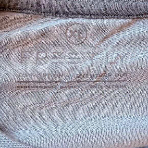 Free Fly Men's Crew Neck Comfort On Adventure Out Performance Bamboo Tee Blue XL - Picture 5 of 10
